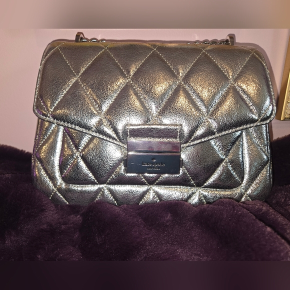 Beautiful new silver Kate Spade bag it color for all year - Picture 3 of 7